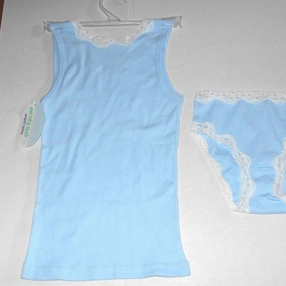 Vintage Rare 2 Pc Ribbed Lace Tank Top Panty Set - Picture 3 of 5